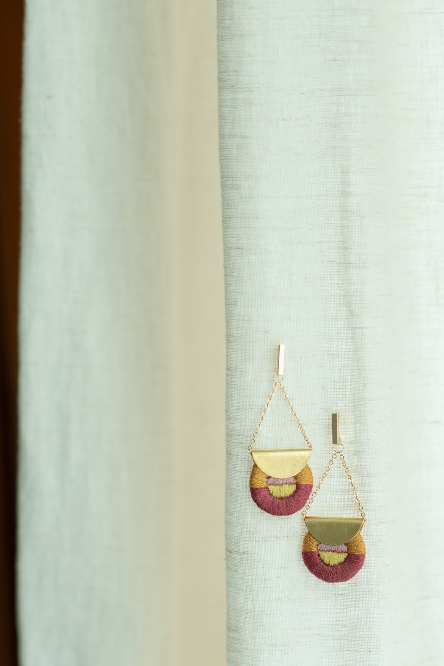 Hand Embroidered Drop Earrings - Royal Halo